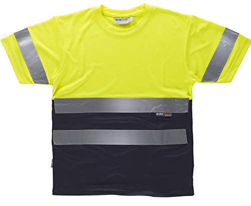 Work Team Camiseta Manga Corta combinada A.V. con Cintas Reflectantes. EN ISO 20471:2013 Hombre Amarillo A.V.+Marino L Work Team Camiseta Manga Corta combinada A.V. con Cintas Reflectantes. EN ISO 20471:2013 Hombre Amarillo A.V.+Marino L