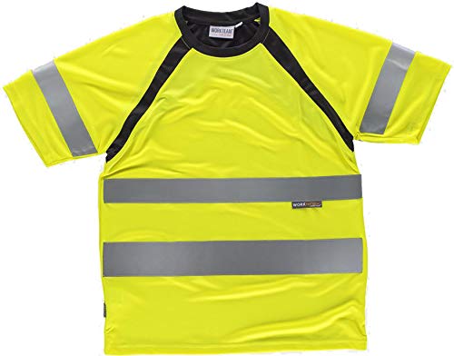 Work Team Camiseta Manga Corta Combinada con Alta Visibilidad. Cintas Reflectantes. EN ISO 20471:2013. Hombre Amarillo A.V.+Negro L Work Team Camiseta Manga Corta Combinada con Alta Visibilidad. Cintas Reflectantes. EN ISO 20471:2013. Hombre Amarillo A.V.+Negro L