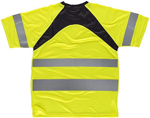 Work Team Camiseta Manga Corta Combinada con Alta Visibilidad. Cintas Reflectantes. EN ISO 20471:2013. Hombre Amarillo A.V.+Negro L Work Team Camiseta Manga Corta Combinada con Alta Visibilidad. Cintas Reflectantes. EN ISO 20471:2013. Hombre Amarillo A.V.+Negro L