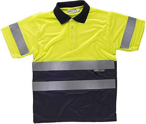 Work Team Polo Combinado Alta Visibilidad Manga Corta. Cintas Reflectantes Torso y Mangas. EN ISO 20471:2013 Hombre Amarillo A.V.+Marino M Work Team Polo Combinado Alta Visibilidad Manga Corta. Cintas Reflectantes Torso y Mangas. EN ISO 20471:2013 Hombre Amarillo A.V.+Marino M