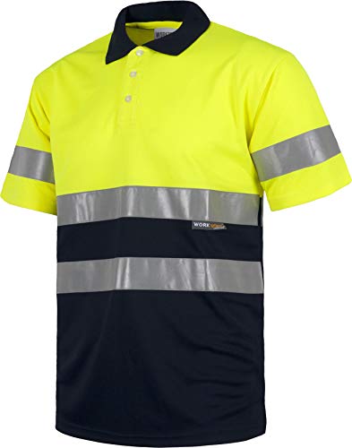 Work Team Polo Combinado Alta Visibilidad Manga Corta. Cintas Reflectantes Torso y Mangas. EN ISO 20471:2013 Hombre Amarillo A.V.+Marino M Work Team Polo Combinado Alta Visibilidad Manga Corta. Cintas Reflectantes Torso y Mangas. EN ISO 20471:2013 Hombre Amarillo A.V.+Marino M