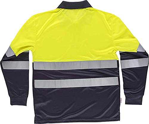 Work Team Polo Combinado Alta Visibilidad Manga Larga, Cintas Reflectantes Torso y Mangas. EN ISO 20471:2013 Hombre Amarillo A.V.+Marino Medium Work Team Polo Combinado Alta Visibilidad Manga Larga, Cintas Reflectantes Torso y Mangas. EN ISO 20471:2013 Hombre Amarillo A.V.+Marino Medium