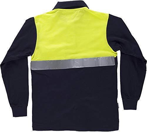 Work Team Polo Manga Larga con Canesú Combinado, un Bolso de Pecho. Una Cinta Reflectante, 100% ALGODÓN. Hombre Marino+Amarillo A.V. XXL Work Team Polo Manga Larga con Canesú Combinado, un Bolso de Pecho. Una Cinta Reflectante, 100% ALGODÓN. Hombre Marino+Amarillo A.V. XXL