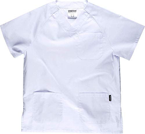 Work Team Uniforme Sanitario, con elĂĄstico y cordĂłn en la Cintura, Casaca y Pantalon Unisex Blanco M Work Team Uniforme Sanitario, con elĂĄstico y cordĂłn en la Cintura, Casaca y Pantalon Unisex Blanco M