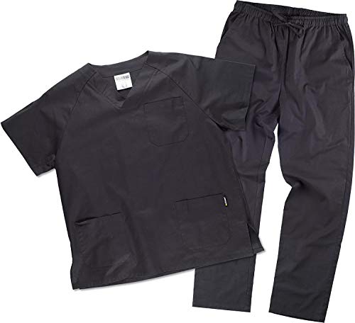 Work Team Uniforme Sanitario, con elástico y cordón en la Cintura, Casaca y Pantalon Unisex Negro M Work Team Uniforme Sanitario, con elástico y cordón en la Cintura, Casaca y Pantalon Unisex Negro M