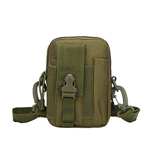 WOSHUAI Ejército Green Pack Táctico Bolsa de Cintura Táctica Molle Utility Belts Pouch Combo Bumbag Desmontable Strap de liberación rápida para el Senderismo al Aire Libre Caminando Corriendo