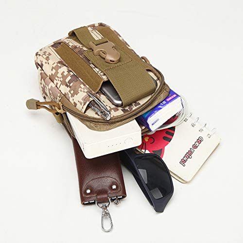 WOSHUAI Ejército Green Pack Táctico Bolsa de Cintura Táctica Molle Utility Belts Pouch Combo Bumbag Desmontable Strap de liberación rápida para el Senderismo al Aire Libre Caminando Corriendo