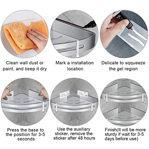 WOSTOO EstanterĆa de Esquina para BaƱo,EstanterĆa Ducha sin Perforaciones Aluminio Estanteria BaƱo Ducha con 2 Ganchos Accesorios de BaƱo y Cocina -2 piezas WOSTOO EstanterĆa de Esquina para BaƱo,EstanterĆa Ducha sin Perforaciones Aluminio Estanteria BaƱo Ducha con 2 Ganchos Accesorios de BaƱo y Cocina -2 piezas