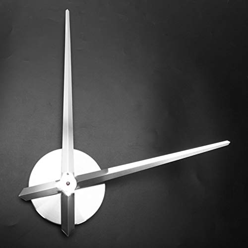 WOVELOT Reloj de Pared Sin Ruido Reloj de Kit de Movimiento Silencioso Piezas de Mecanismo con Reloj Reloj de Pared de Manos Partes de Repuesto DIY -Plata