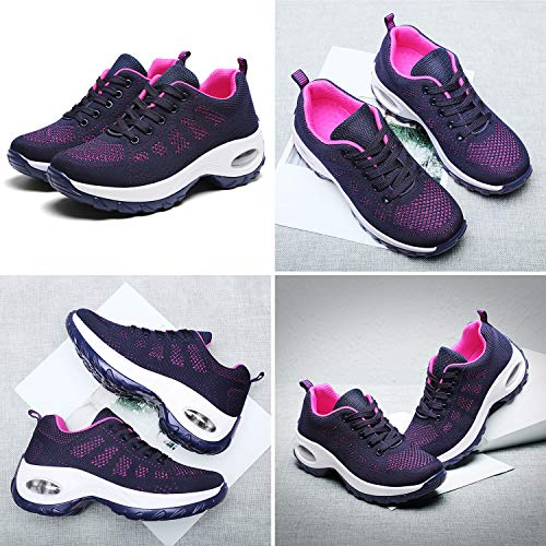 WOWEI Zapatillas Deportivas de Mujer Ligero Respirable Running Sneakers Mesh Plataforma Mocasines Zapatos de Cuña,Azul,42 EU WOWEI Zapatillas Deportivas de Mujer Ligero Respirable Running Sneakers Mesh Plataforma Mocasines Zapatos de Cuña,Azul,42 EU