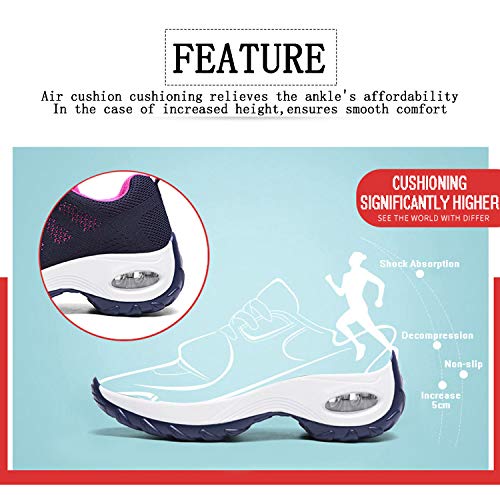 WOWEI Zapatillas Deportivas de Mujer Ligero Respirable Running Sneakers Mesh Plataforma Mocasines Zapatos de Cuña,Azul,42 EU WOWEI Zapatillas Deportivas de Mujer Ligero Respirable Running Sneakers Mesh Plataforma Mocasines Zapatos de Cuña,Azul,42 EU