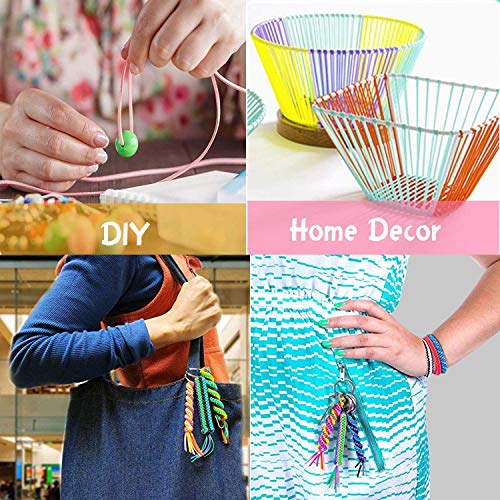 WOWOSS Hilo Scoubidou 20 Colores 2,5 mm para Manualidades, Cordón de Plástico con Clips a Presión y Llaveros para Hacer Collar Pulseras WOWOSS Hilo Scoubidou 20 Colores 2,5 mm para Manualidades, Cordón de Plástico con Clips a Presión y Llaveros para Hacer Collar Pulseras