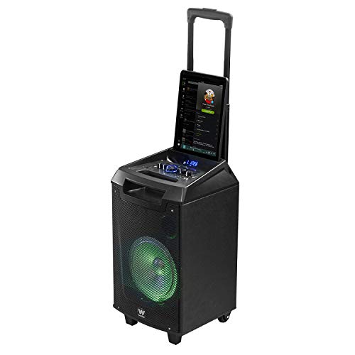 Woxter Rock'n'Roller XL - Altavoz trolley con función karaoke, 100W, Display, BLUETOOTH, Lector SD/USB, AUX, Prioridad Mic, Mando a Distancia, Batería de alta capacidad, X2 micrófonos inalámbricos