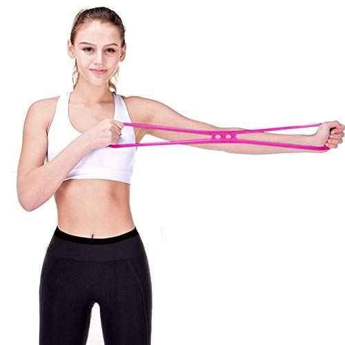 Woyisisi Pull Rope Resistance Band Pecho Expansor, Gel De S¨ªLice para Gimnasio Muscle Fitness Yoga(Rosado)