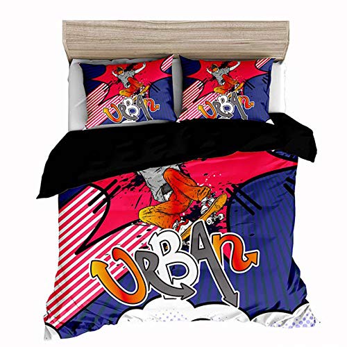 WPHRL Funda nórdica Set Juego de Cama de Movimiento de Scooter Impresos en 3D con 2 Fundas de Almohada con Cierre de Cremallera Viernes Negro de Navidad 200x200cm