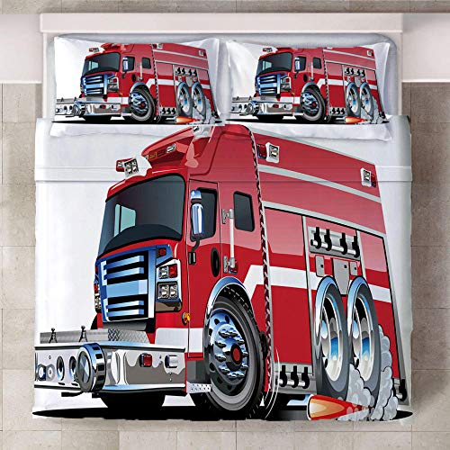 WPHRL Ropa de Cama 3D Imprimiendo Funda nórdica Carro Rojo Conjunto de 3 Piezas Niño niña Ligero Poliéster Suave Transpirable Viernes Negro de Navidad 140x200cm