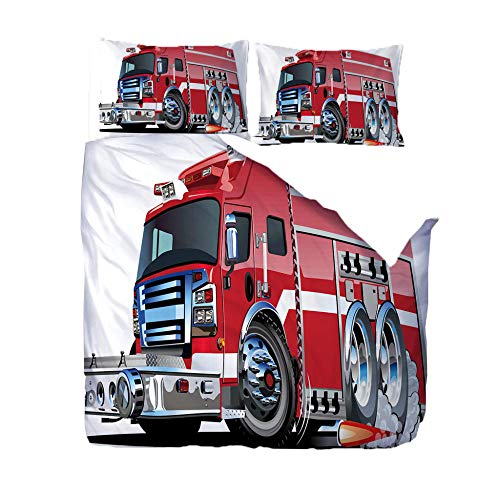 WPHRL Ropa de Cama 3D Imprimiendo Funda nórdica Carro Rojo Conjunto de 3 Piezas Niño niña Ligero Poliéster Suave Transpirable Viernes Negro de Navidad 140x200cm