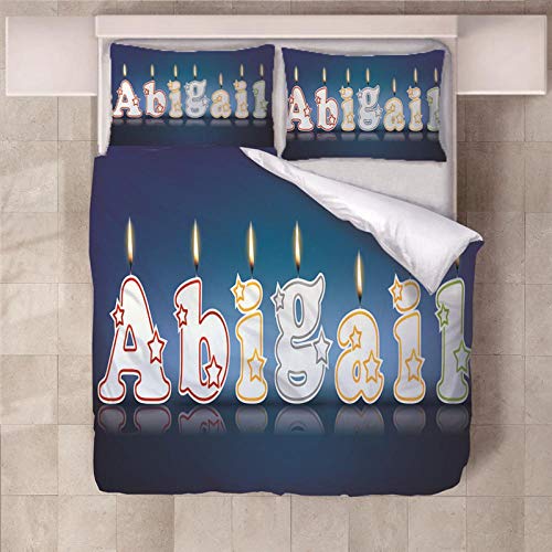 WPHRL Ropa de Cama Funda de edredón y Funda de Almohada Vela Azul Abigail Juego de Cama 100% poliéster con Cremallera Oculta 220x240cm