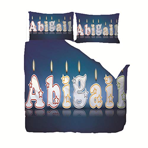 WPHRL Ropa de Cama Funda de edredón y Funda de Almohada Vela Azul Abigail Juego de Cama 100% poliéster con Cremallera Oculta 220x240cm