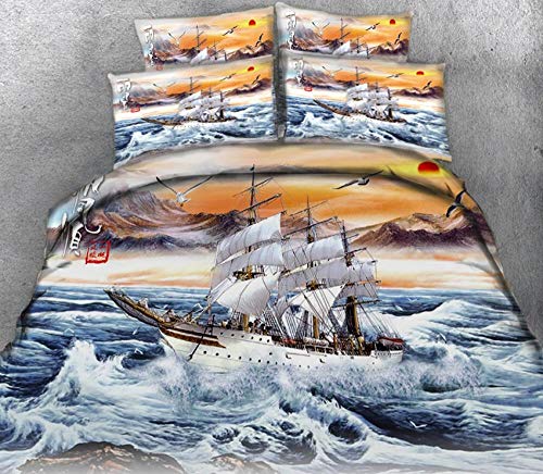 WPHRL Ropa de Cama Funda de edredón y Funda de Barco de Vela Juego de Cama 100% poliéster con Cremallera Oculta Viernes Negro de Navidad 200x200cm