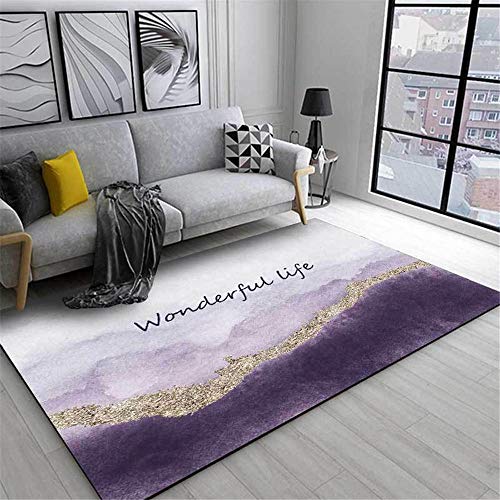 WQ-BBB Super Suave El Dormitorio Alfombraes Decoración Violeta Alfombra Salon Grande Gris marrón Degradado Lavable Hermosa La Alfombra 150X200cm