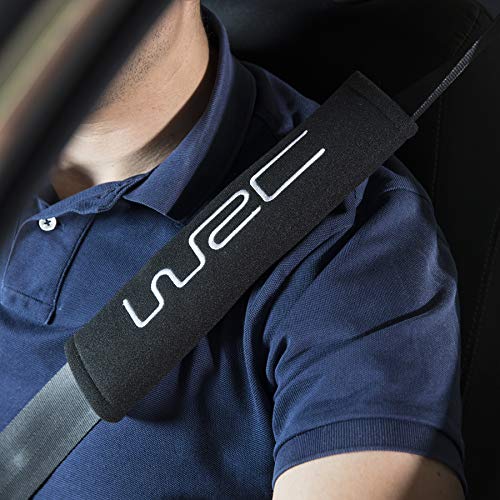 WRC 007331 - Almohadilla para cinturón de seguridad (2 unidades), color negro