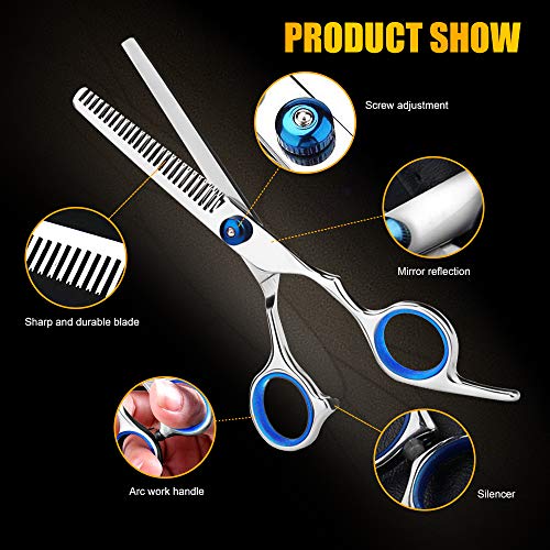 Wrei tijeras de peluquería, Conjunto Tijeras Peluquelo Profesional para el cabello, tijeras de peluquería con capa de barbero y peine de maquinilla de afeitar, set corte de pelo profesional (blanca) Wrei tijeras de peluquería, Conjunto Tijeras Peluquelo Profesional para el cabello, tijeras de peluquería con capa de barbero y peine de maquinilla de afeitar, set corte de pelo profesional (blanca)