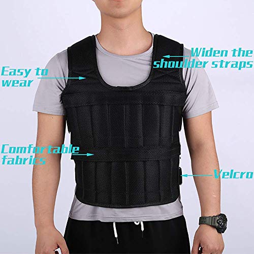 WRJY Chaleco lastrado, Chaqueta con Peso de Carga Ajustable Chaleco de Carga de Ejercicio Chaleco de Entrenamiento de Boxeo, Capacidad de Carga máxima 20Kg, Placa de Acero no Inclinada WRJY Chaleco lastrado, Chaqueta con Peso de Carga Ajustable Chaleco de Carga de Ejercicio Chaleco de Entrenamiento de Boxeo, Capacidad de Carga máxima 20Kg, Placa de Acero no Inclinada