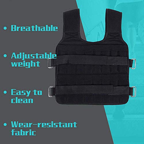 WRJY Chaleco lastrado, Chaqueta con Peso de Carga Ajustable Chaleco de Carga de Ejercicio Chaleco de Entrenamiento de Boxeo, Capacidad de Carga máxima 20Kg, Placa de Acero no Inclinada WRJY Chaleco lastrado, Chaqueta con Peso de Carga Ajustable Chaleco de Carga de Ejercicio Chaleco de Entrenamiento de Boxeo, Capacidad de Carga máxima 20Kg, Placa de Acero no Inclinada