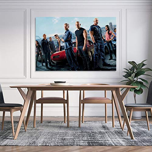WSDSL Fast & Furious 11 Vintage Classic Movie TV Promo Póster de pared Arte moderno para el hogar estirado y enmarcado listo para colgar 60 x 90 cm