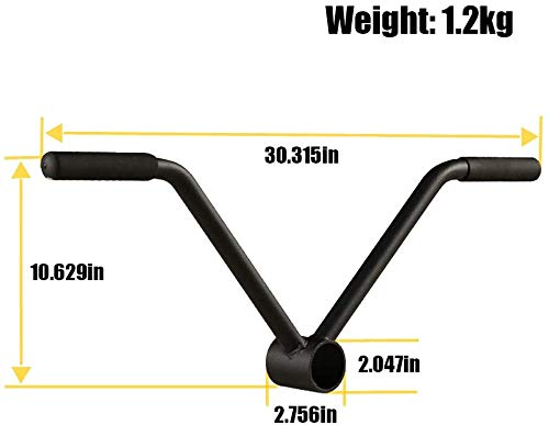 WSEG Mango de Mina terrestre de Agarre Recto, Mango de Acero con Barra en T para Barra olímpica de 2 Pulgadas, Mango de Barra de Fila Trasera, Accesorio para Minas terrestres