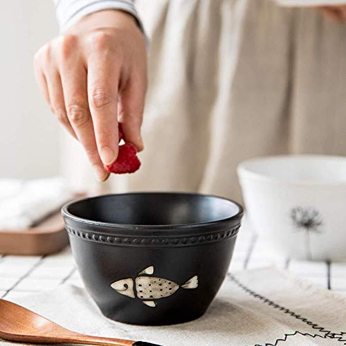 WSHFHDLC Cuenco de la Cultura Popular Tazón de arroz Creativo de cerámica Vajilla Japonesa Tazón de Sopa pequeño Tazón de gachas caseras Tazón for Comer de 4,5 Pulgadas Cuenco de la Cultura Popular