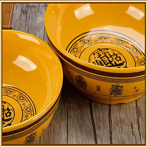 WSHFHDLC Cuenco de la Cultura Popular Tazón de Sopa de arroz de Porcelana, Patrones Amarillos, 11 Pulgadas Cuenco de la Cultura Popular