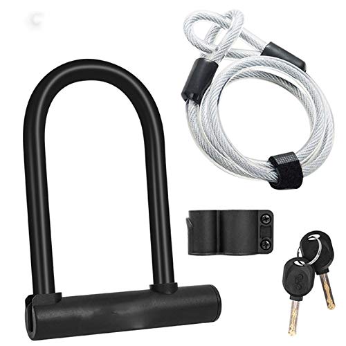 WSZMD Cerradura u Bicicleta Bicicleta U Bloqueo MTB Bike Blanda Bloqueo 2 Teclas Anti-Robo Scooter Motocicleta Scooter Ciclismo Bloqueo Accesorios Bicicletas, Bike U Bloqueo (Color : Lock with Cable) WSZMD Cerradura u Bicicleta Bicicleta U Bloqueo MTB Bike Blanda Bloqueo 2 Teclas Anti-Robo Scooter Motocicleta Scooter Ciclismo Bloqueo Accesorios Bicicletas, Bike U Bloqueo (Color : Lock with Cable)