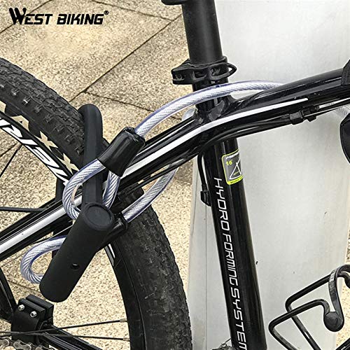 WSZMD Cerradura u Bicicleta Bicicleta U Bloqueo MTB Bike Blanda Bloqueo 2 Teclas Anti-Robo Scooter Motocicleta Scooter Ciclismo Bloqueo Accesorios Bicicletas, Bike U Bloqueo (Color : Lock with Cable) WSZMD Cerradura u Bicicleta Bicicleta U Bloqueo MTB Bike Blanda Bloqueo 2 Teclas Anti-Robo Scooter Motocicleta Scooter Ciclismo Bloqueo Accesorios Bicicletas, Bike U Bloqueo (Color : Lock with Cable)