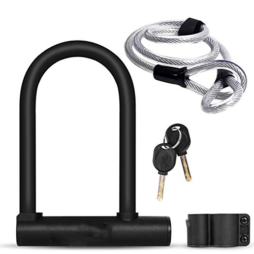 WSZMD Cerradura u Bicicleta Bicicleta U Bloqueo MTB Bike Blanda Bloqueo 2 Teclas Anti-Robo Scooter Motocicleta Scooter Ciclismo Bloqueo Accesorios Bicicletas, Bike U Bloqueo (Color : Lock with Cable) WSZMD Cerradura u Bicicleta Bicicleta U Bloqueo MTB Bike Blanda Bloqueo 2 Teclas Anti-Robo Scooter Motocicleta Scooter Ciclismo Bloqueo Accesorios Bicicletas, Bike U Bloqueo (Color : Lock with Cable)