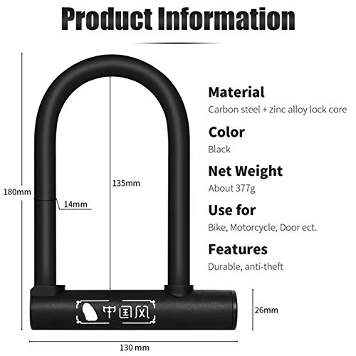 WSZMD Cerradura u Bicicleta Bicicleta U Bloqueo MTB Bike Blanda Bloqueo 2 Teclas Anti-Robo Scooter Motocicleta Scooter Ciclismo Bloqueo Accesorios Bicicletas, Bike U Bloqueo (Color : Lock with Cable) WSZMD Cerradura u Bicicleta Bicicleta U Bloqueo MTB Bike Blanda Bloqueo 2 Teclas Anti-Robo Scooter Motocicleta Scooter Ciclismo Bloqueo Accesorios Bicicletas, Bike U Bloqueo (Color : Lock with Cable)