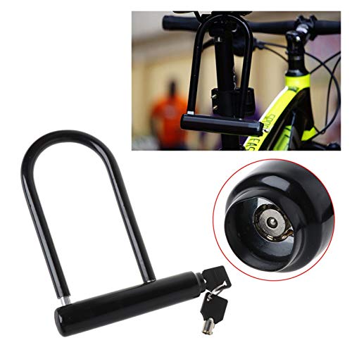 WSZMD Cerradura u Universal U Bloqueo Bicicleta Bicicleta Motocicleta Ciclismo Scooter Security Security Cadena, Bike U Bloqueo (Color : Black)