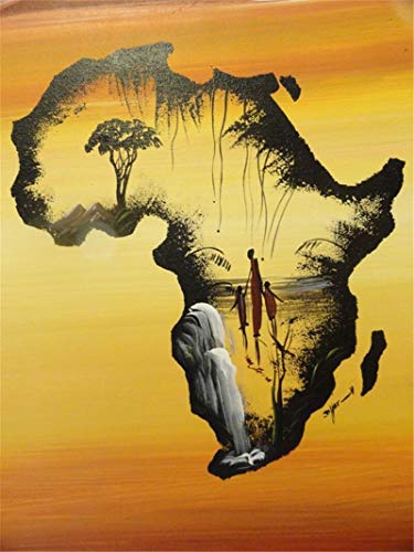 wtnhz Mapa de África Decoración del hogar Artesanía Nordic Pop Art Resumen Decoración del hogar Sin Marco