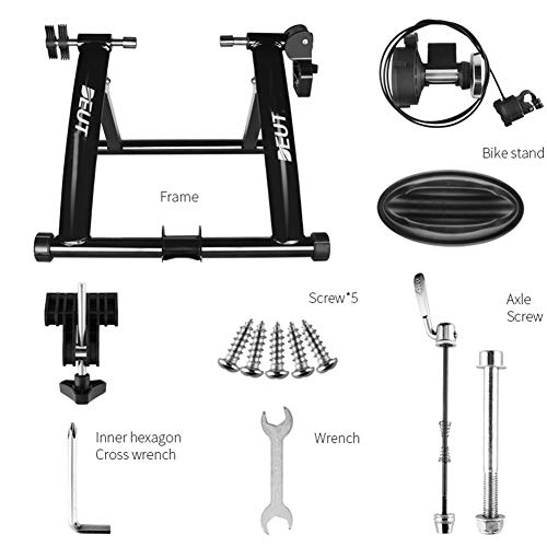 WUBAILI Bike Turbo Trainer Soporte De Ciclismo Magnético, Plataforma De Entrenamiento De Equitación, Marco Fijo De Entrenamiento De Ejercicio para Bicicleta,Negro