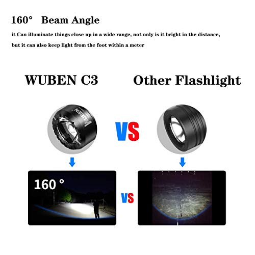 WUBEN C3 Linterna LED Recargable USB C Alta Potencia 1200 Lúmenes Portátil IP68 Resistente al agua Camping linterna 6 Modos 18650 Batería incluidas para Camping Montañismo Emergencia WUBEN C3 Linterna LED Recargable USB C Alta Potencia 1200 Lúmenes Portátil IP68 Resistente al agua Camping linterna 6 Modos 18650 Batería incluidas para Camping Montañismo Emergencia