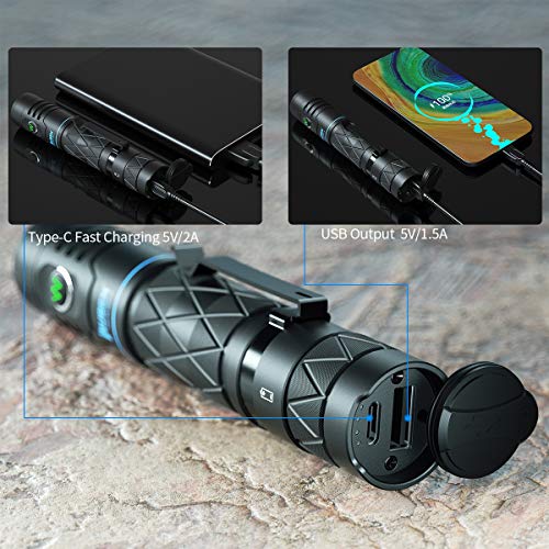 WUBEN E12R Linterna LED de alta potencia 1200 lúmenes tipo C USB recargable 6 modos 3100 mAh 18650 batería Banco de energía EDC Antorcha para el hogar, camping, senderismo, emergencia WUBEN E12R Linterna LED de alta potencia 1200 lúmenes tipo C USB recargable 6 modos 3100 mAh 18650 batería Banco de energía EDC Antorcha para el hogar, camping, senderismo, emergencia