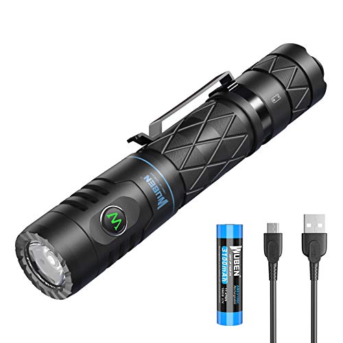 WUBEN E12R Linterna LED de alta potencia 1200 lúmenes tipo C USB recargable 6 modos 3100 mAh 18650 batería Banco de energía EDC Antorcha para el hogar, camping, senderismo, emergencia