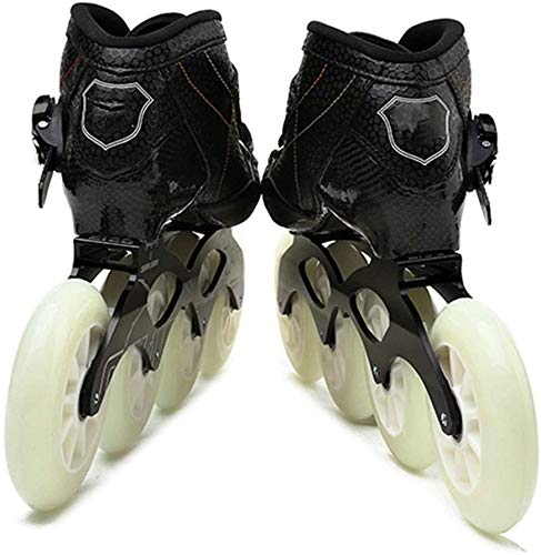 WuJiPeng Patines En Línea De Velocidad Patines De Competición De Fibra De Carbono Patines De Carreras Callejeras Patines Similares A Powerslide Patines En Línea,Black-40EU