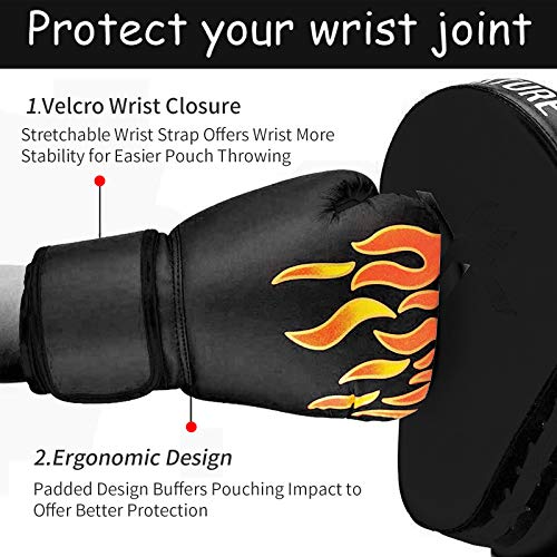 Wuudi Guantes de Boxeo para niños, 6OZ Boxing Gloves de 3 a 12 Años para Combate Training, Saco Boxeo, Muay Thai Negro Wuudi Guantes de Boxeo para niños, 6OZ Boxing Gloves de 3 a 12 Años para Combate Training, Saco Boxeo, Muay Thai Negro