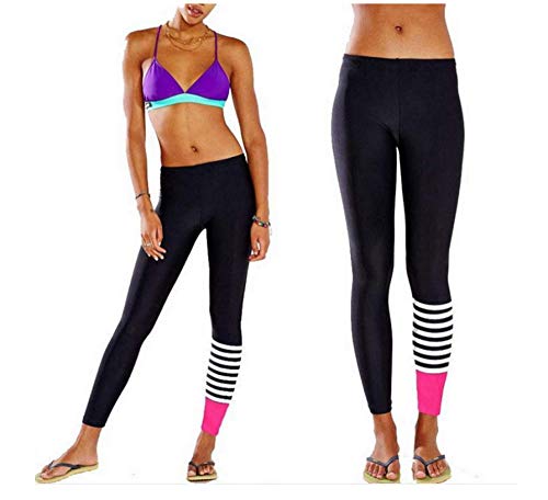 WUXEGHK Pantalones De Polainas De Yoga De Empalme A Rayas De Mujer Sexy Pantalones Deportivos De Secado Rápido Slim Fit Stretch Gym Wear Tamaño:S