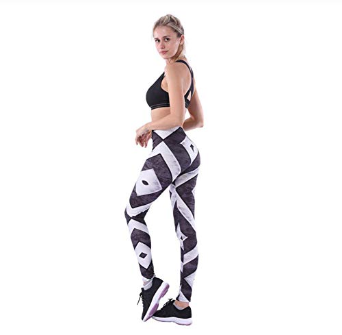WUXEGHK Pantalones De Yoga Con Gráficos Geométricos Mágicos En 3D Pantalones Deportivos Para Mujer Leggings Ajustados Casuales Pantalones De Primavera Otoño Invierno Tamaño:M