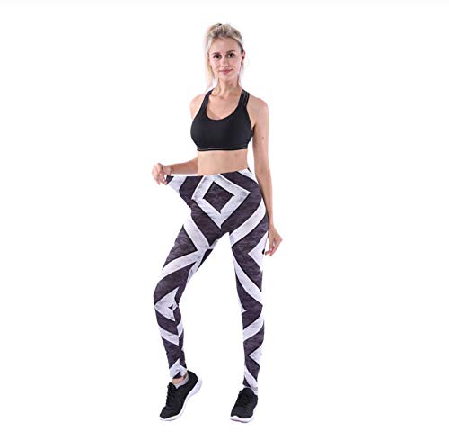 WUXEGHK Pantalones De Yoga Con Gráficos Geométricos Mágicos En 3D Pantalones Deportivos Para Mujer Leggings Ajustados Casuales Pantalones De Primavera Otoño Invierno Tamaño:M