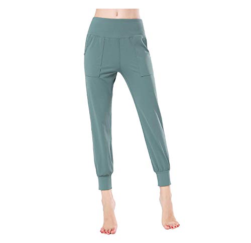 WUXEGHK Pantalones Deportivos Pantalones De Yoga Para Mujer Pantalones Para Correr Señoras Nylon Cintura Alta Viga Pies Entrenamiento Mujeres Harlan Pantalones De Fitness Casuales Tamaño:S