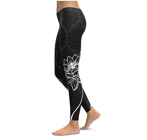 WUXEGHK Womens Yoga Workout Gym Leggings Fitness Running Sexy Push Up Gym Wear Elastic Slim Sports Pants Stretch Trouser Tamaño:L